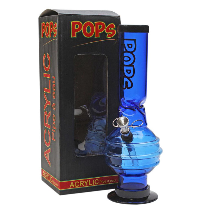 Acrylic Bong Pops - 12" Ice Catcher Bubble Base Bong