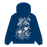 Delta 9 Cannabis - Scribble Logo with Flowers & Weeds Zip-up Hoodie - Navy Blue