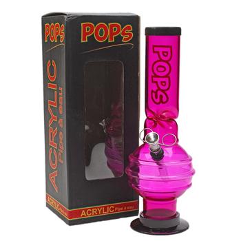 Acrylic Bong Pops - 12" Ice Catcher Bubble Base Bong